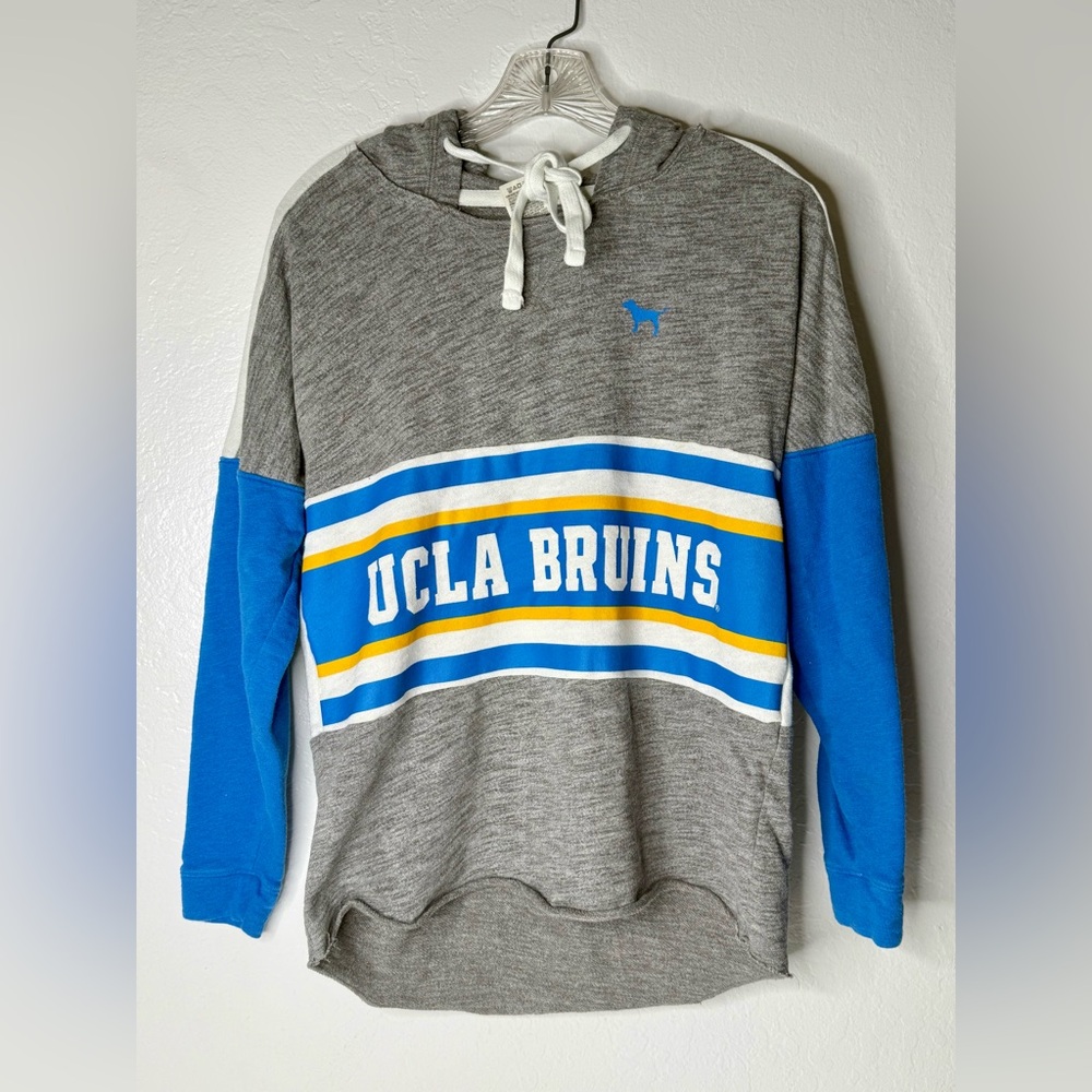 PINK Victorias Secret Hoodie Womens XS Blue Gray UCLA Bruins Pullover Sweatshirt